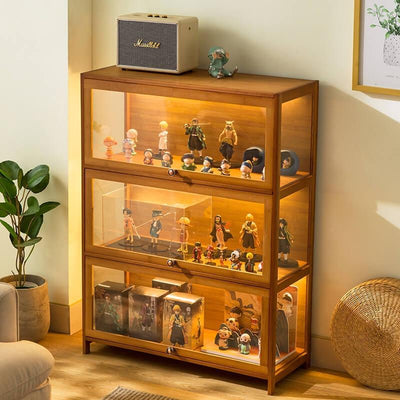 Cabinet Hand-made Display Stand Lego Acrylic Transparent Storage Cabinet Solid Wood Dust-proof