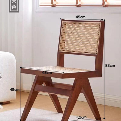 Nordic Rattan Chair Solid Wood Dining Chair Study Chairs Balcony Handmade Portable Chair Design