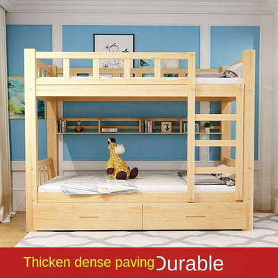 All Solid Wood Bed Children's Beds Bunk Bed Bunk High And Low Beds Bedding Adult Adults Bed And Neck