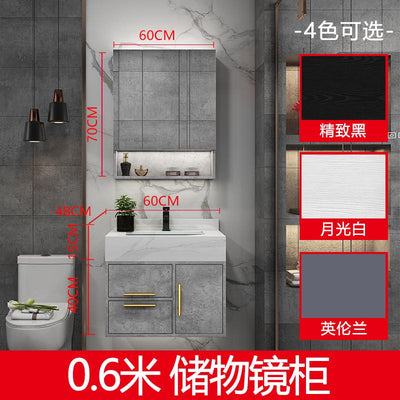 Bathroom Marble Bathroom Cabinet Combination Set Wash Basin Light Luxury Intelligent Bathroom Simple