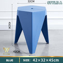 【BUY 3 GET 1 FREE】Stackable Small Stool Durable Solid Color Plastic Stool Thickened Dining Chair