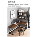 Solid Wood Corner Table Bookshelf Combination L-shaped Desk Home Corner Computer Desk