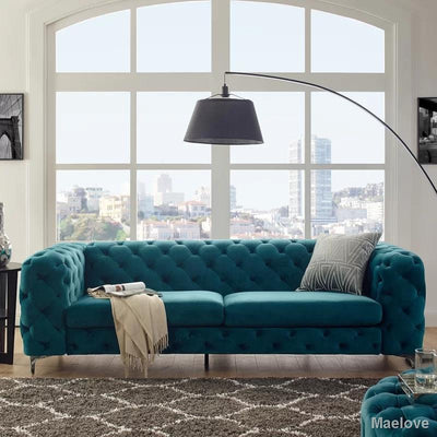 Sarang Sofa American Pull Velvet Nordic Style Living Room Luxury Fabric Double Triple Size