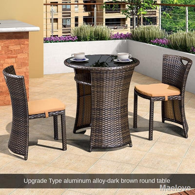 Rattan Chair Three-piece Balcony Small Table and Combination Creative Leisure Tea