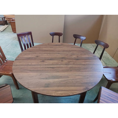 Dining Top Solid Wood Folding Big Round Table Household