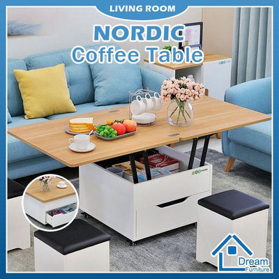 Multi-functional Lifting Dual-purpose Folding Small Apartment Living Room Furniture Creative Pulley