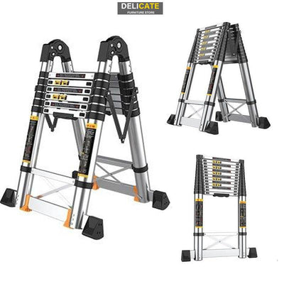 Thickened Aluminum Alloy Multi-function Telescopic Engineering Ladder Portable Herringbone Household