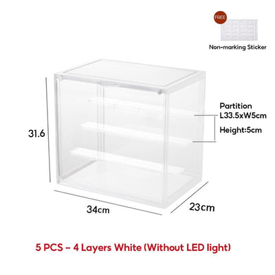 LED Light Acrylic Display Box Popmart Blind Box Display Box Figurine Display Case Magnetic Closure