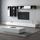 【In Stock】Nordic New Black And White TV Cabinet Tea Table Combination Living Room Multi-functional