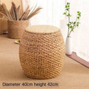 Rattan-made Low Balcony Bench Sofa Straw-made Household Seat Pier Small Round Stool Tatami Chair