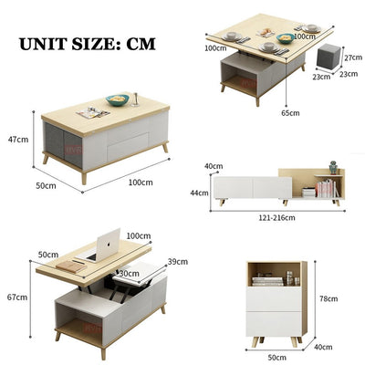 Upgrade Lifting Coffee Table Dual-use Dining Table Family Living Room Household Multi-functional