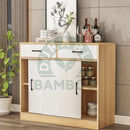 Zcm 【In Stock】Kitchen Cabinet Sideboard Sliding Door Balcony Kitchen Storage Bay Window Storage