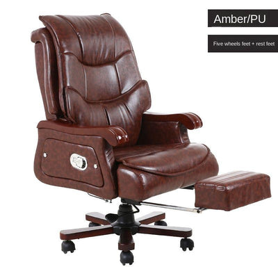 Special Offer Office Chair Leather Computer Chair Cowhide Swivel Boss Large Chair 7 Massage Spots