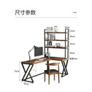 Solid Wood Corner Table Bookshelf Combination L-shaped Desk Home Corner Computer Desk