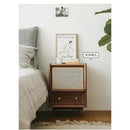 GC Rattan Bedside Table Modern Simple Bedside Cabinet Nordic Solid Wood Integrated Small Bedroom