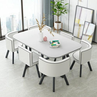 Nordic 1 Table And 6 Chairs Marble Dining Table Combination Home/ Small Apartment Office Conference