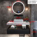 Nordic Double-decker Iron Bathroom Cabinet Modern Marble Washbasin Cabinet Combination Bathroom