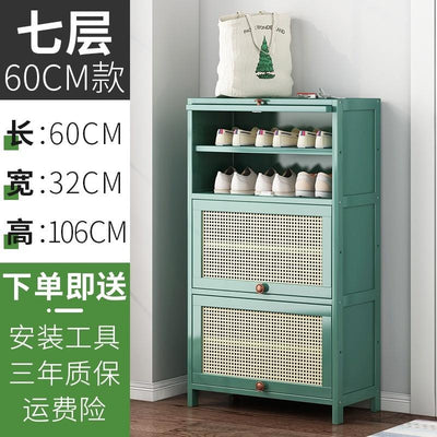 Rattan Bamboo Shoe Rack Shoe Rack Deodorant Breathable Floor Mounted Multi-layer Shoe Cabinet