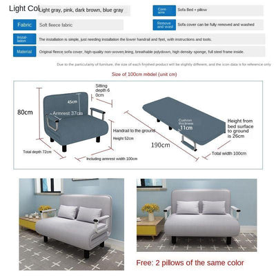 Folding Sofa Bed Dual-use Single Simple Family Double Nap Theme Portable Lazy Lounge Ruse Lunch