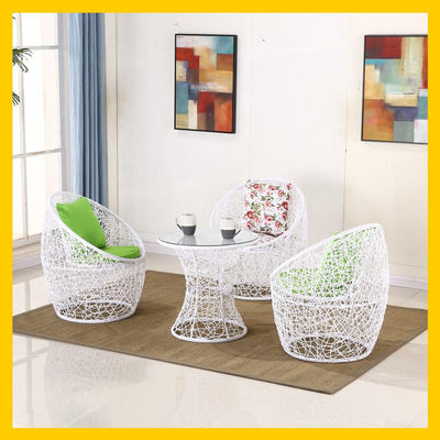 Balcony Table And Chair*spot*Modern Outdoor Rattan Chair 3/4/5 Piece Set Indoor Courtyard Rattan Tea