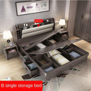 Nordic Bed Storage Cabinet Bed 1.35/1.5m/1.8M Bedroom Double Bed King Size with Side Drawer