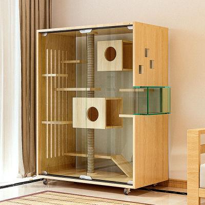 Apartment Solid Wood House Luxury Home Cage Three-layer Super Large Cat Cabinet Villa