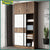 (YIGLE) Wardrobe Nordic Bedroom Solid Wood Modern 2021 Simple Push-door Small-family Collection