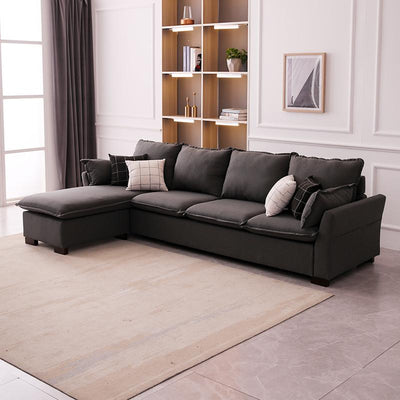 Nordic Fabric Sofa Small-sized Living Room Simple Modern L-shaped Imperial Concubine Three-person