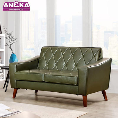 Day American living room bedroom pull buckle leather sofa Nordic small office single double