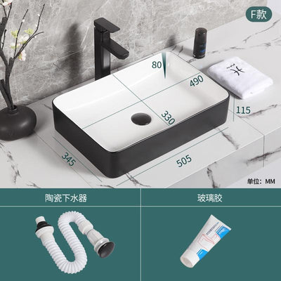 Nordic Bathroom Basin Toilet Round Square Washbasin Balcony Ceramic Sink