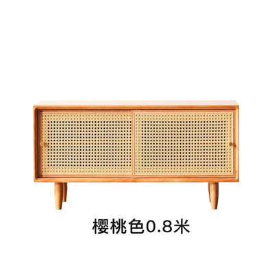 GC Shoe Rack Bench Rattan Woven Shoe Cabinet Integrated Household Doorstep Sitting Low Solid Wood