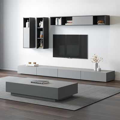 Nordic New Black And White TV Cabinet Tea Table Combination Living Room Multi-functional Modern