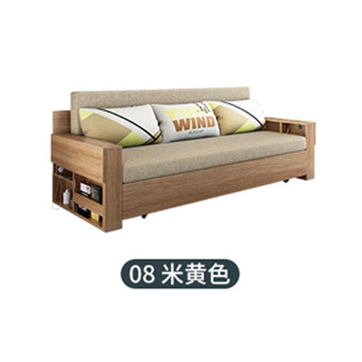 ARTISAM Sofa Bed Solid Wood Foldable Storage Sofa Bed Living Room Sitting And Lying Simple Push-pull