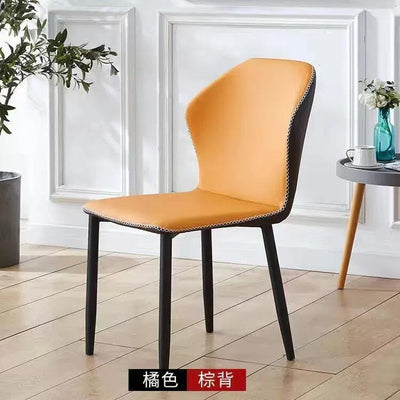 Dining Chair Home Nordic Leather Iron Chair Backrest Stool Hotel Restaurant Chair-005.SG