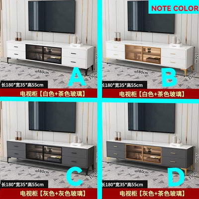 SENBIJU TV Cabinet Nordic Coffee Table Combination Gloss Tempered Glass Living Room Tv Console