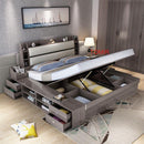 Nordic Bed Storage Cabinet Bed 1.35/1.5m/1.8M Bedroom Double Bed King Size with Side Drawer