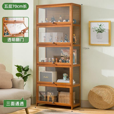 Cabinet Hand-made Display Stand Lego Acrylic Transparent Storage Cabinet Solid Wood Dust-proof