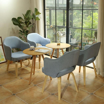 🔥Ready Stock🔥2020 Nordic Solid Wood Fabric Home Armrest Café Dining Table Chair Modern Minimalist