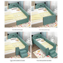 IN STOCK Solid Wood Children's with Guardrail Widened Adult Small Big Bed Crib Yanbian Stitching