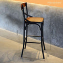 American Village Wrought Iron High Stool Bar Chair with Backrest