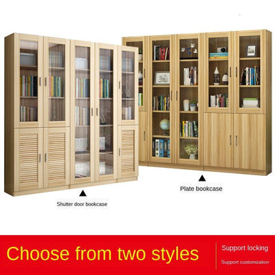 SENBIJU Bookshelf Modern Shelf Living Room Cabinet Glass Door Locker Simple Bookcase Free