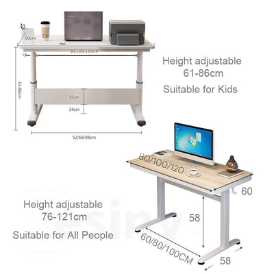 Desiny Height Adjustable Desk Glass Standing Desk Moveable Height Adjustable Table Study Table With