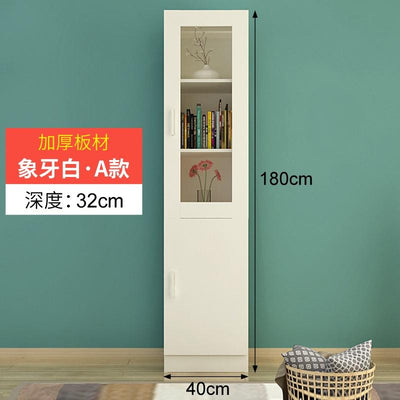 LAL Bookcase Bookshelf Cabinet Combination Office Solid Wood Filing Cabinet With Lock Glass Door