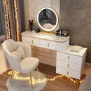 YICHANG LED Nordic Dressing Table Network Red Make Up Table Small Family Bedroom Modern Simple Wood