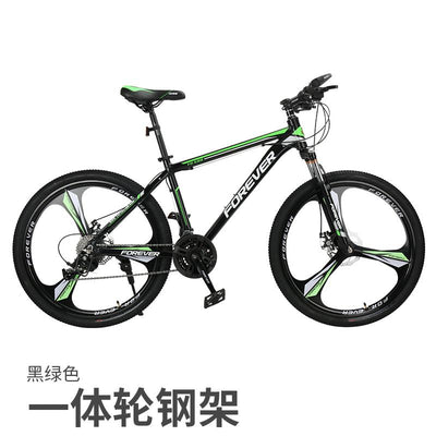 Forever Mountain Bike 26 Inch High Carbon Steel Shifting Adults Road Bike Double Disc Brakes Men's