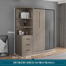 Wardrobe solid wood modern simple household bedroom sliding door integral cabinet economical storage