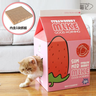 RUNPET Cat Scratch Board Pet Scratching Post Cat Scratcher Nest (Buses, Milk Carton, Board)