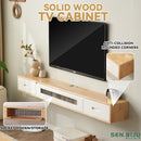 SENBIJU Tv Console Cabinet Solid Wood Wall Hanging TV Cabinet Hanging Wall Living Room Bedroom