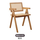 Dining Chair Solid Wood Nordic Rattan Armchair Solid Wood Vintage Style Backrest Furniture Rattan