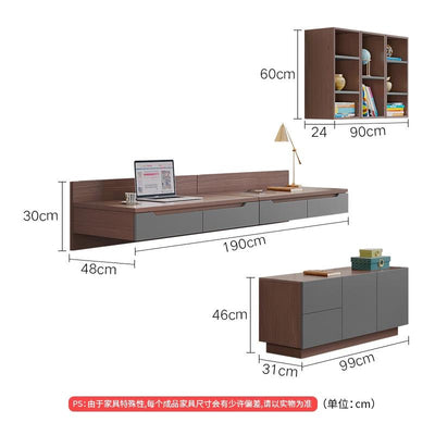 AUSITUR Desktop Computer Table Bookcase Bookshelf Integrated Wall-mounted Table Study Desk